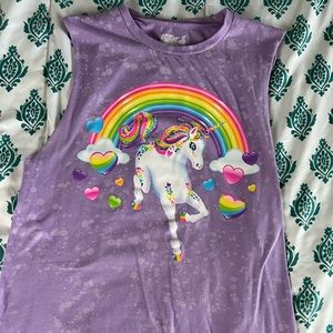 Purple Unircorn Lisa Frank Muscle T-Shirt